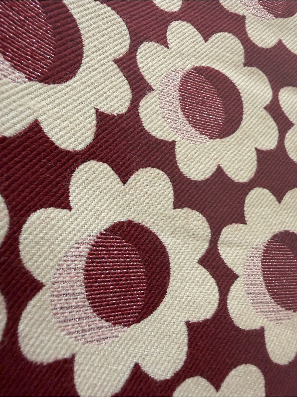 Boden Burgundy and Cream Floral Jacquard Pencil Skirt - Picture 3 of 8